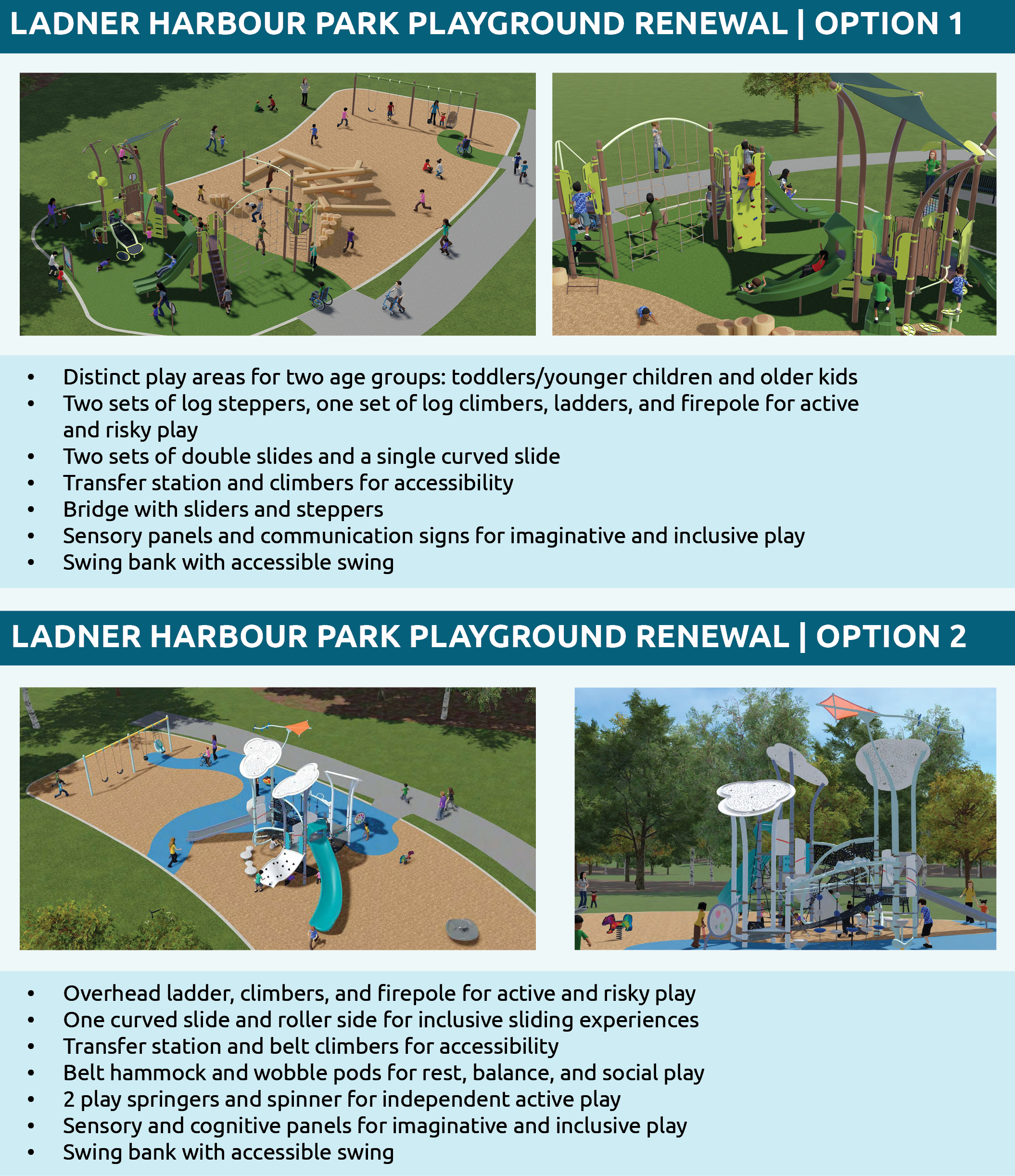 Ladner Harbour Park Playground Options 1 and 2