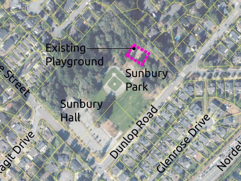 Sunbury Park - Playground Location Map