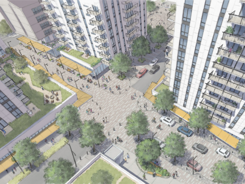 Aerial View of Proposed High St