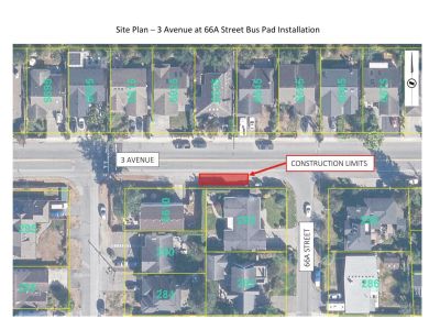 Site Plan - 3 Avenue at 66A Street Bus Pad Installation